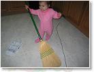 20071112Riley 002 * Helping mom clean up - this broom is a little big. * 2592 x 1944 * (1.96MB)